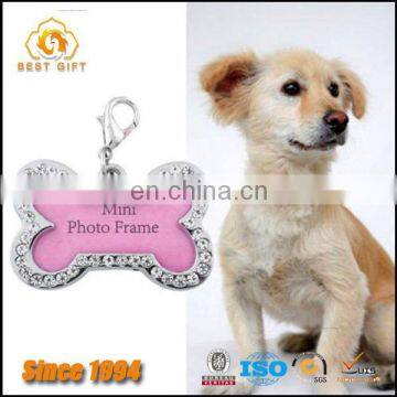 Mini Pink Pet Dog Cat Name Stainless Steel Cute Circle Tags