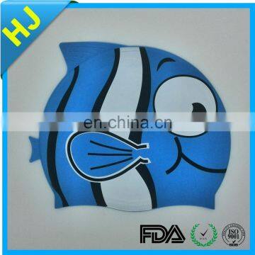 water proof swimming and diving silicone printing swim cap