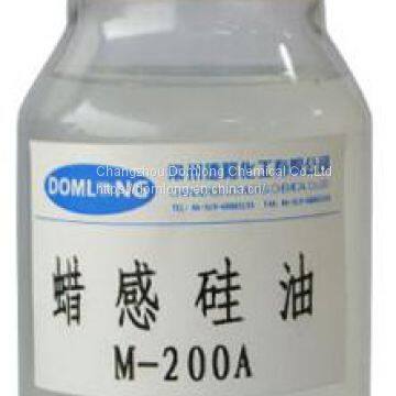 Waxy feeling of silicone fluid, finishing agent, textile auxiliary