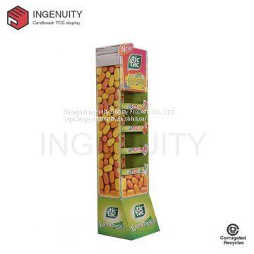 floor standing cardboard display rack for chutty,Cardboard Floor Display,Cardboard Pop Display