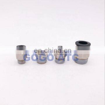 10pcs a lot 6mm thread M5 1/8 1/4 3/8 1/2 air straight hose pneumatic fitting brass nickel One touch tube quick pipe connector