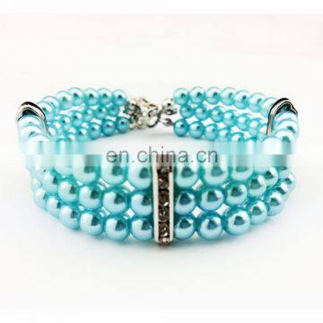 High Quality Luxury Three Rows of Pearl Pet Necklace Cat and Dog Collar photo-2