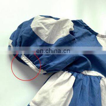 Children's Skirt Summer New Style Korean Board Back U-neck Big Polka Dot One-piece Girl Dress Puff Sleeve One-piece Dress