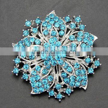 wholsale fashion silver gold crystal rhinestone diamond pearl china custom fabric flower brooch