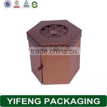 Octagonal customized shape hot stamping high quality cardboard logo printed gift boxes