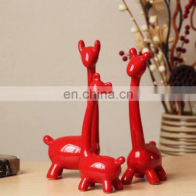 Best Price Ceramic Porcelain One Set Giraffe Family Statue Art Craft photo-2