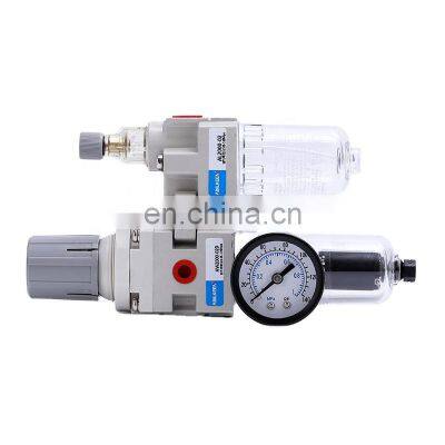 AC2010-01D AC2010-02D Combination Pneumatic FRL Unit Air Source Treatment Air Filter Regulator With Auto Drain And Gauge