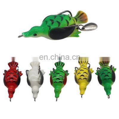 Topwater handmade 6.5cm/13g Wobblers  duck jump for Fly Fishing Artificial Insect Soft Lures Frog Fishing Lures