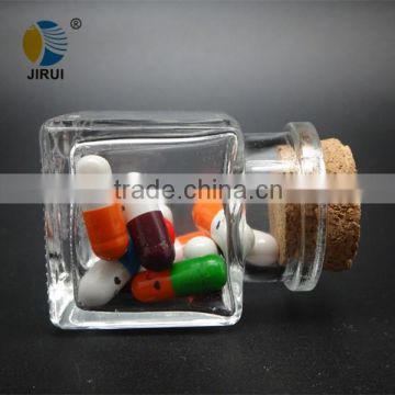 square shape clear glass wishing bottle & glass gift bottle