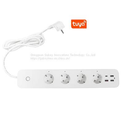 WIFI Smart Power Strip, Extension Cord With USB C PD Charge Port 16A Works With Alexa Google Home EU Standard Remote Control photo-3