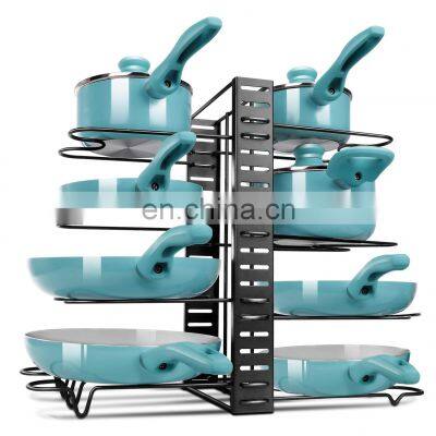 Kitchen Organizer 3 DIY  8 Tiers Adjustable Pots Lid Pans Cabinet Other Accessories Metal Rack Holders Organizer Kitchen Storage