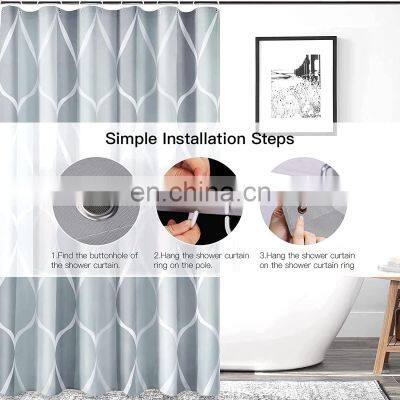 Ripple Modern Design Waterproof Peva Shower Curtains photo-3
