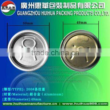 Aluminium easy open lid for beverage PET can