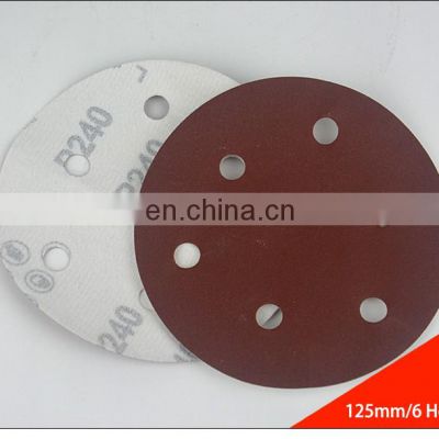 Waterproof abrasive papers polishing sanding abrasive paper universal 5 inch 6 holes sand disc