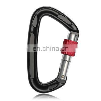 JRSGS Wholesale 24KN Outdoor Custom Logo shaped Climbing Snap Hook Aluminum Carabiner Hooks