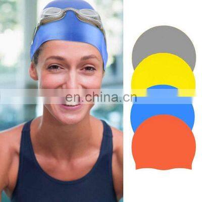Factory Wholesale Custom Waterproof Long Hair Silicone Swim Cap Silicone Swimming Caps for Women photo-3