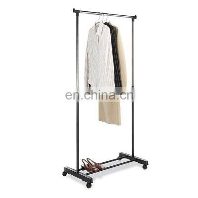 Double pole clothes hanger movable clothes hanger simple clothes hanger telescopic floor drying rack