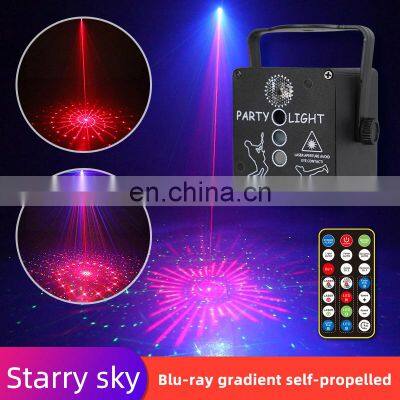 4Hole Mini Projector Laser Strobe Stage Lights Battery Music Led Effect For Night Club Dancing Light Party Lamp photo-2