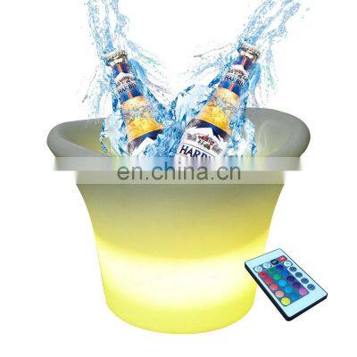 Good Quality Double-Wall LED Luminous Ice Bucket Induction Recharge Waterproof Lighting Ice Buckets for Bar