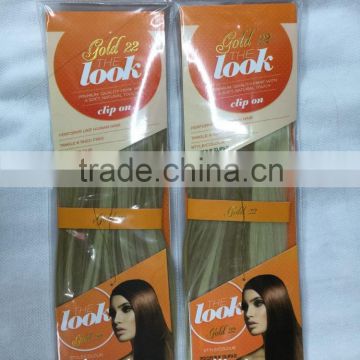 The Look Gold 22 Synthetic hair weave with clips,7pcs clips on 18" weave,17clips/100g/pcs ,color P18-22