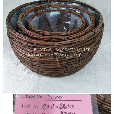 Outdoor Decorative Willow Basket Willow Garden Basket for Plant photo-4