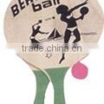 Hot selling wooden plastic beach rackets beach paddle catch bat beach game set