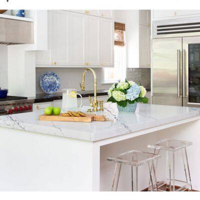 Code：6069，Calacatta Artificial Stone Quartz Slab Kitchen Countertops photo-3
