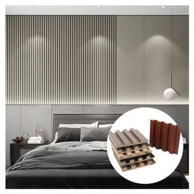 Best Quality Wpc Flut Wall Panel Wood Color Interior Decoration photo-2
