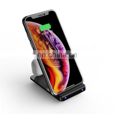 15W Magnetic Fast Charging Foldable Charging Stand Smart Cellphone 2 in 1 Wireless Charger