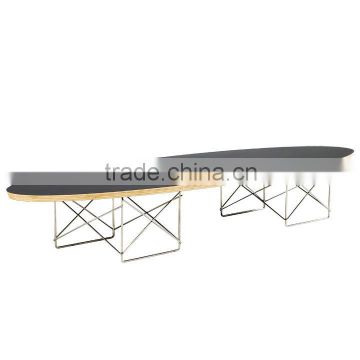 stainless steel graceful Elliptical coffee table ETR by charles and Ray for home use