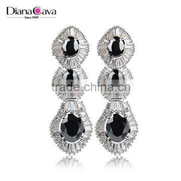 Factory Wholesale Best Quality Zircon Jewelry Baguette Multi Colored Stones Earrings photo-3