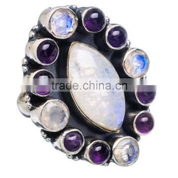 RARE RAINBOW MOON STONE 925 STERLING SILVER RING ,925 STERLING SILVER JEWELRY WHOLE SALE,JEWELRY EXPORTER