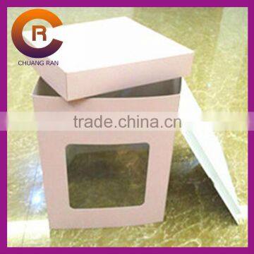 No logo Blank printed custom paper cake boxes with window