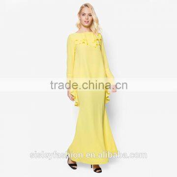 High quality islamic clothing fashion muslim clothing solid color dress design Baju Kurung Modern BJ053