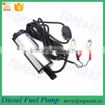 Mini Water Oil Diesel Fuel Transfer Pump On/Off Switch Submersible Car Van 38mm 12V 20W Stainless Steel