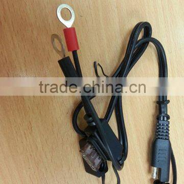 SAE Cable to Ring Terminal UL SPT-2 18AWG Cable 500MM With SAE Plug and Molding FUSE Holde Power Cable photo-4