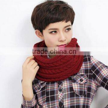 New Arrvial Winter Women Pattern Knitted Loop Wool Scarf photo-2