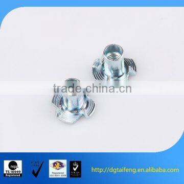 galvanized carbon steel 4 pronged furniture t-nut