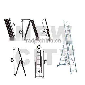 Aluminum Extension Ladder with combination sections