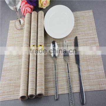 Table decoration PVC solid color disposable flaxen linen table placemat 45*30cm