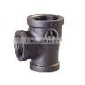 black 134 banded beaded service Tee Malleable cast iron pipe fittings