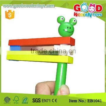 Colorful Early Education Lovely Animal Rattle Wooden Music Toy