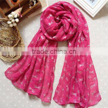Wholesale China Floral Print Stole Shawl Bamboo Cotton Scarf photo-4