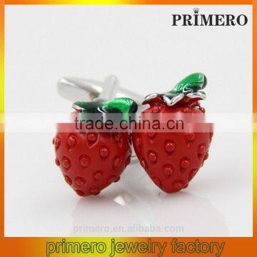 PRIMERO 2015 jewelry acrylic cufflink French shirt romantic strawberry cufflinks