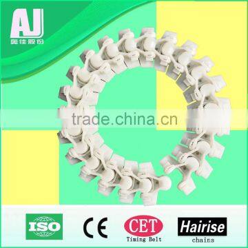 Hinge friction surface sideflexing chain