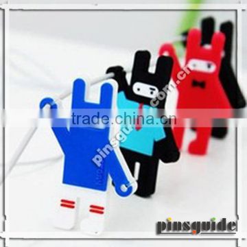 Customized Advertising Soft PVC Supper Cute Kids Earphone Cable Holder