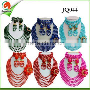 2016 JQ044 African Fashion beaded jewelry sets necklaces wedding indian necklace set