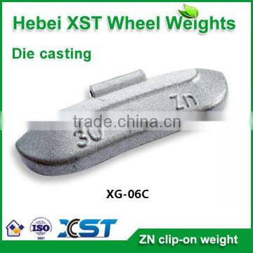 Zinc clip-on wheel weight