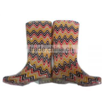 fancy ripple pattern PVC boots,durable gardening boots women,customized waterproof plastic shoes