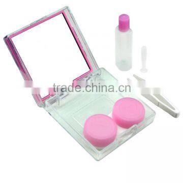 designer cotact lens case/cheap contact lens case for Web soft lens/ pink